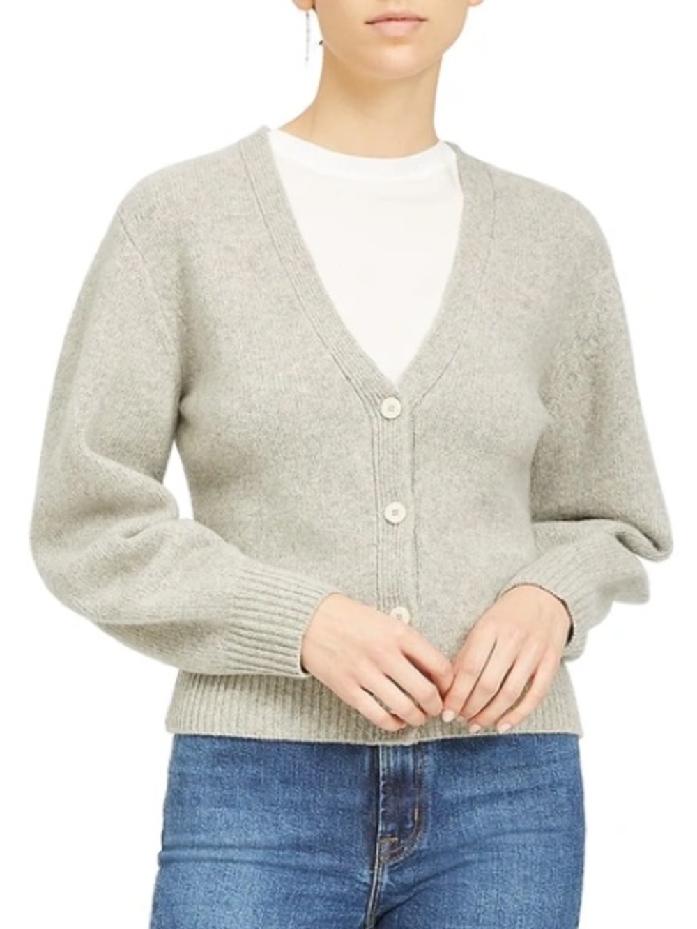 Theory Shaped Airy Cardigan in Oatmeal